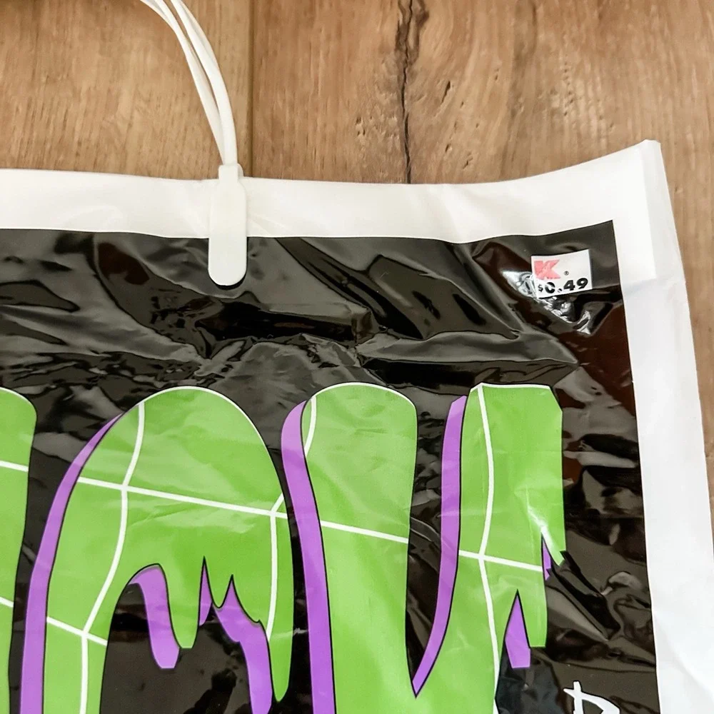 VTG (2) NEW 2005 Kmart Halloween Trick Or Treat Green Plastic Bags Handle